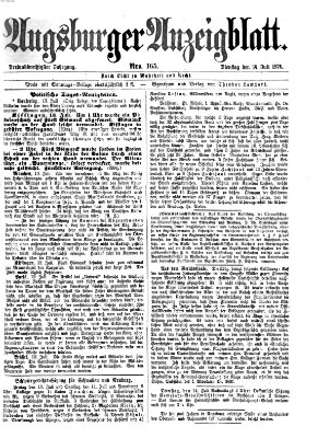 Augsburger Anzeigeblatt Dienstag 14. Juli 1874