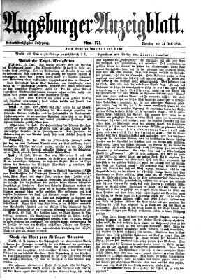 Augsburger Anzeigeblatt Dienstag 21. Juli 1874