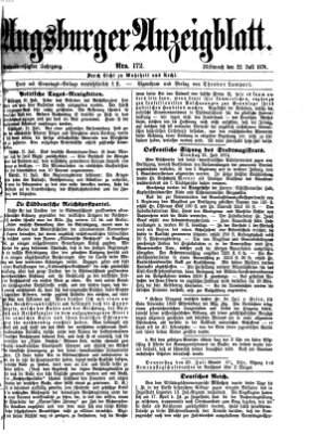 Augsburger Anzeigeblatt Mittwoch 22. Juli 1874