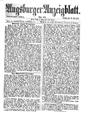 Augsburger Anzeigeblatt Samstag 25. Juli 1874