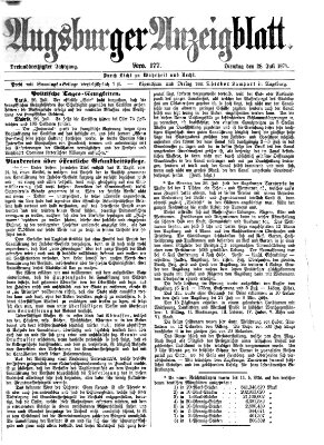 Augsburger Anzeigeblatt Dienstag 28. Juli 1874