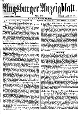 Augsburger Anzeigeblatt Mittwoch 29. Juli 1874