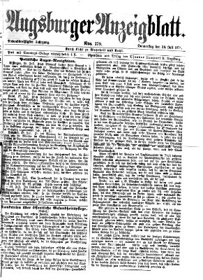 Augsburger Anzeigeblatt Donnerstag 30. Juli 1874