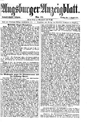 Augsburger Anzeigeblatt Samstag 1. August 1874