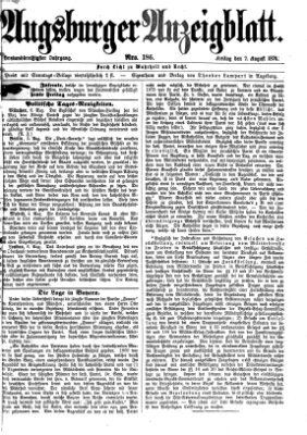 Augsburger Anzeigeblatt Freitag 7. August 1874