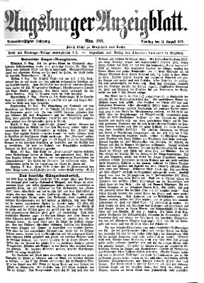 Augsburger Anzeigeblatt Dienstag 11. August 1874