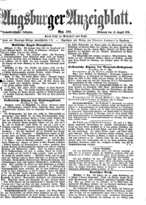 Augsburger Anzeigeblatt Mittwoch 12. August 1874