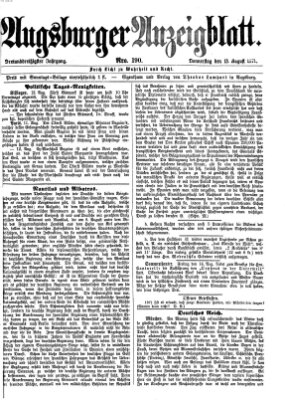 Augsburger Anzeigeblatt Donnerstag 13. August 1874