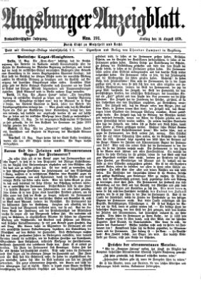 Augsburger Anzeigeblatt Freitag 14. August 1874