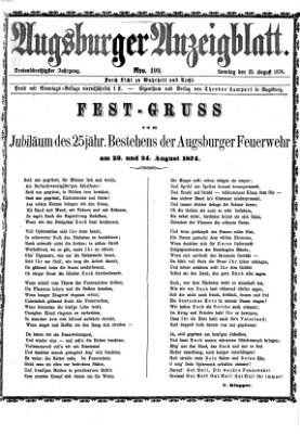 Augsburger Anzeigeblatt Sonntag 23. August 1874