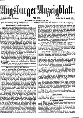 Augsburger Anzeigeblatt Freitag 28. August 1874