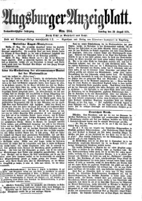 Augsburger Anzeigeblatt Samstag 29. August 1874