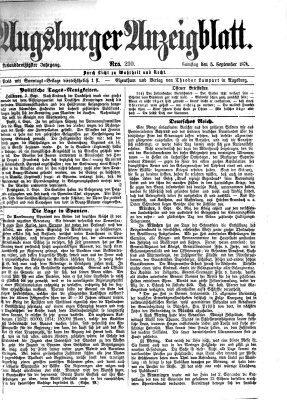 Augsburger Anzeigeblatt Samstag 5. September 1874