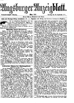 Augsburger Anzeigeblatt Sonntag 20. September 1874