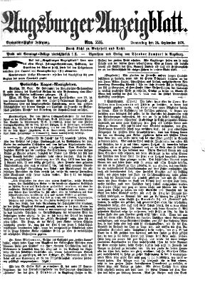 Augsburger Anzeigeblatt Donnerstag 24. September 1874