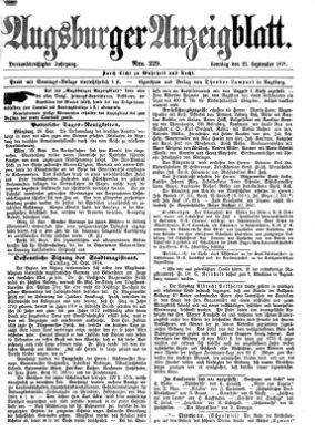 Augsburger Anzeigeblatt Sonntag 27. September 1874