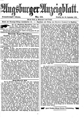 Augsburger Anzeigeblatt Dienstag 29. September 1874