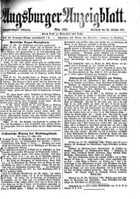 Augsburger Anzeigeblatt Mittwoch 28. Oktober 1874