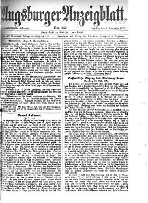 Augsburger Anzeigeblatt Sonntag 1. November 1874