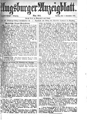 Augsburger Anzeigeblatt Samstag 7. November 1874