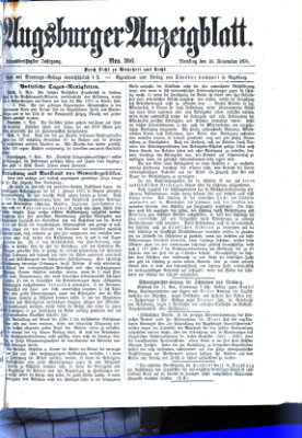 Augsburger Anzeigeblatt Dienstag 10. November 1874