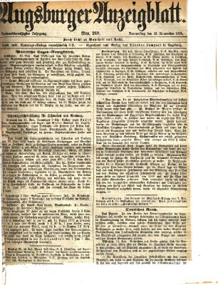 Augsburger Anzeigeblatt Donnerstag 12. November 1874