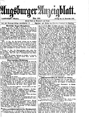 Augsburger Anzeigeblatt Freitag 13. November 1874