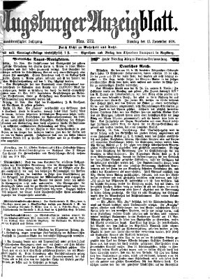 Augsburger Anzeigeblatt Dienstag 17. November 1874