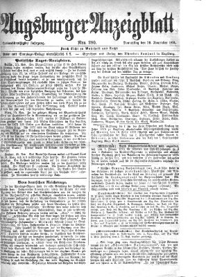 Augsburger Anzeigeblatt Donnerstag 26. November 1874