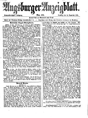 Augsburger Anzeigeblatt Dienstag 15. Dezember 1874