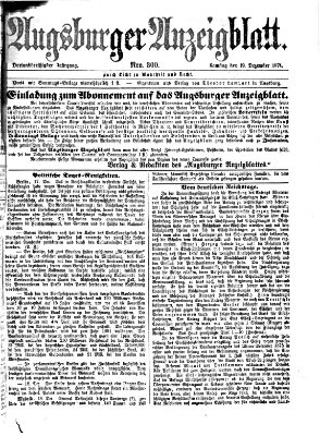 Augsburger Anzeigeblatt Samstag 19. Dezember 1874