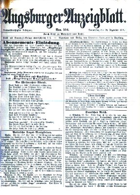 Augsburger Anzeigeblatt Donnerstag 24. Dezember 1874