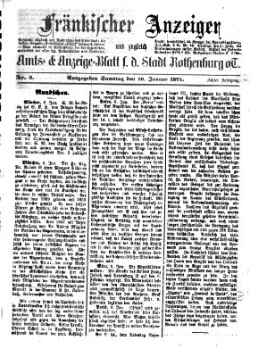 Fränkischer Anzeiger Samstag 10. Januar 1874