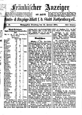 Fränkischer Anzeiger Dienstag 13. Januar 1874