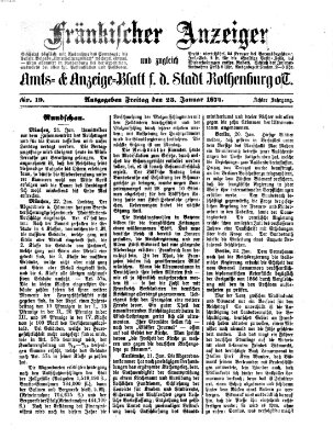 Fränkischer Anzeiger Freitag 23. Januar 1874