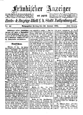 Fränkischer Anzeiger Freitag 30. Januar 1874