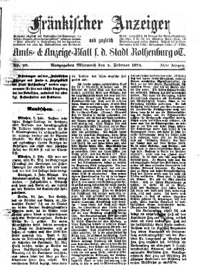 Fränkischer Anzeiger Mittwoch 4. Februar 1874