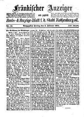 Fränkischer Anzeiger Freitag 6. Februar 1874