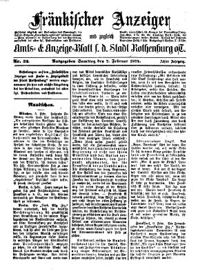 Fränkischer Anzeiger Samstag 7. Februar 1874