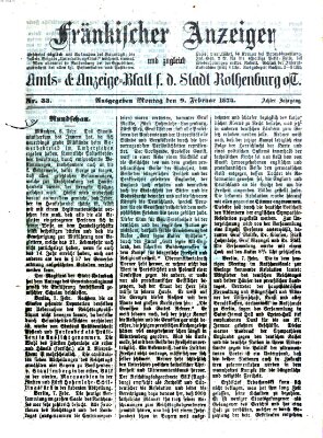 Fränkischer Anzeiger Montag 9. Februar 1874