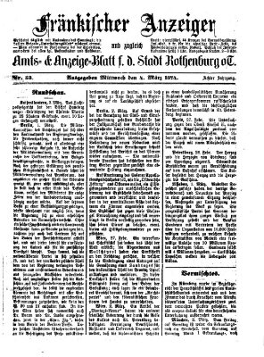 Fränkischer Anzeiger Mittwoch 4. März 1874