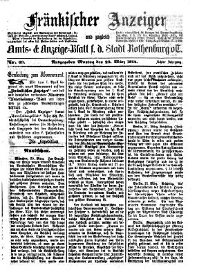 Fränkischer Anzeiger Montag 23. März 1874