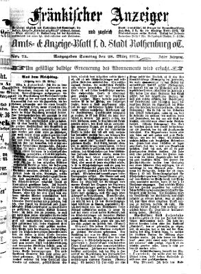 Fränkischer Anzeiger Samstag 28. März 1874