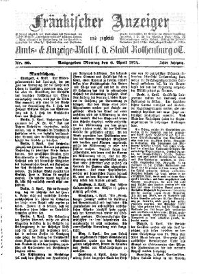 Fränkischer Anzeiger Montag 6. April 1874