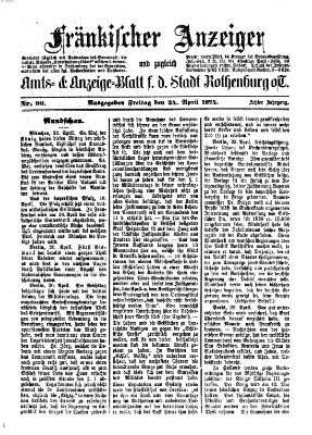 Fränkischer Anzeiger Freitag 24. April 1874