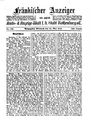 Fränkischer Anzeiger Mittwoch 13. Mai 1874