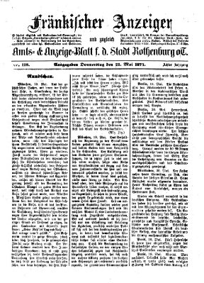 Fränkischer Anzeiger Donnerstag 21. Mai 1874