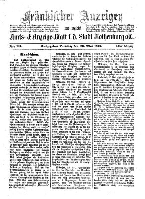 Fränkischer Anzeiger Dienstag 26. Mai 1874