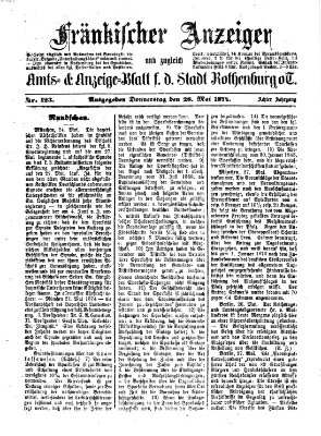 Fränkischer Anzeiger Donnerstag 28. Mai 1874