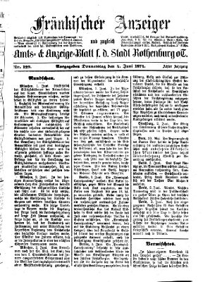 Fränkischer Anzeiger Donnerstag 4. Juni 1874